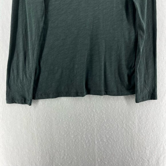 Madewell Shirt Women's Sz S Grayish Green Plain Split Neck Regular Fit Pullover - Picture 9 of 12